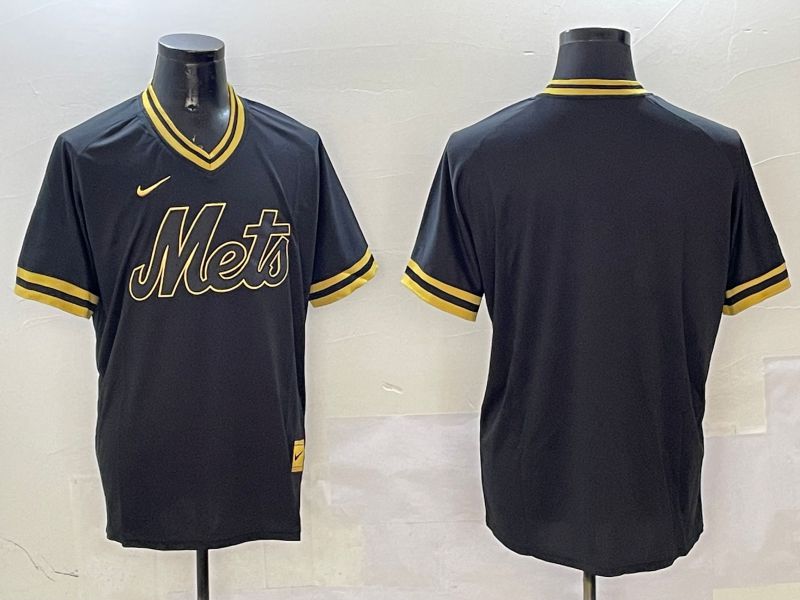 Men New York Mets Blank Black Gold Game 2025 Nike MLB Jersey style 325